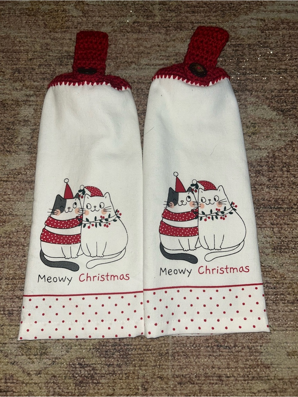 Meowy Christmas Cat Kitchen Towels